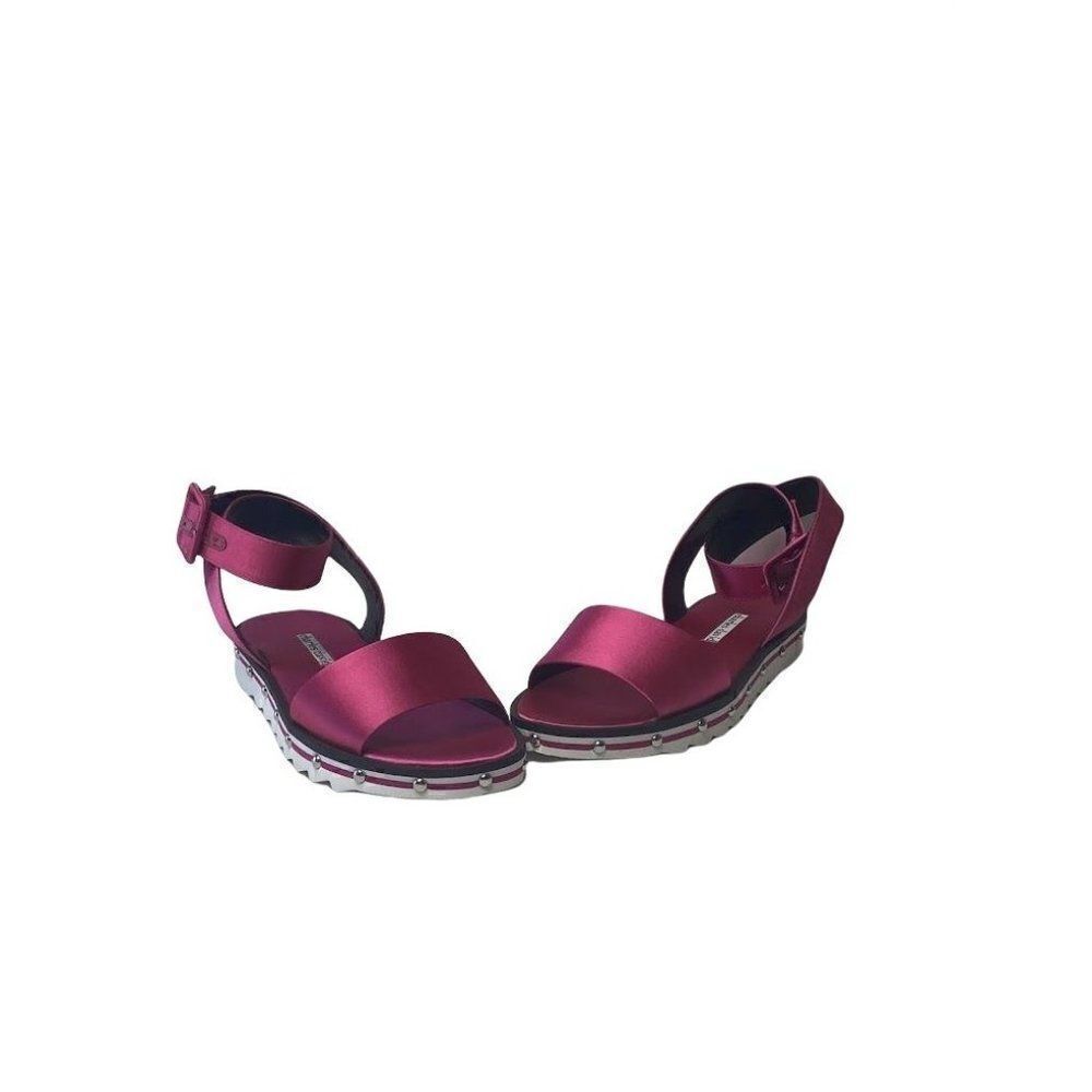 Charles David $169 Sandals Shoes 6 Fuchsia Women's‎ Satin Strap Adjustable NEW